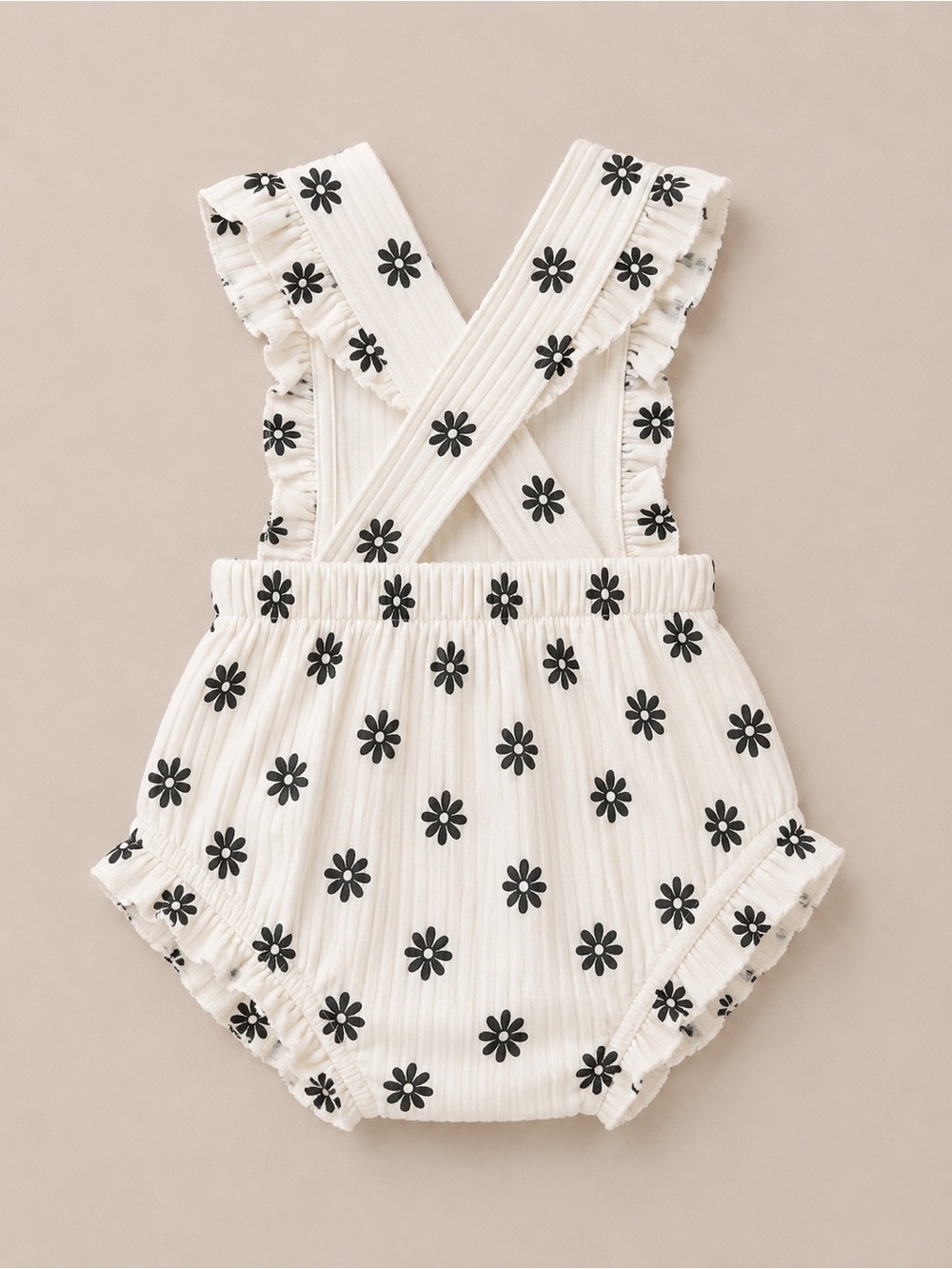 Baby Cat & Jack - Overall Romper W/ Flower Print (Cotton & Modal) - NB - Picture 2 of 3